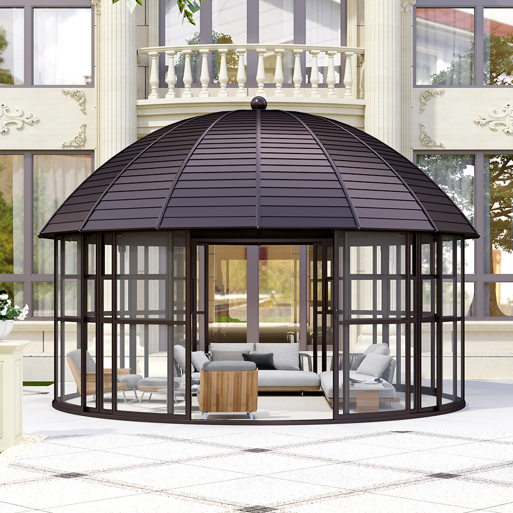 Pavillon de maison en dôme en polycarbonate de diamètre 500 cm