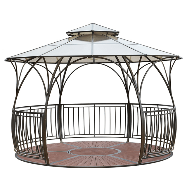 Gazebo de jardin en fer φ4.3M & 3.6M avec plancher 