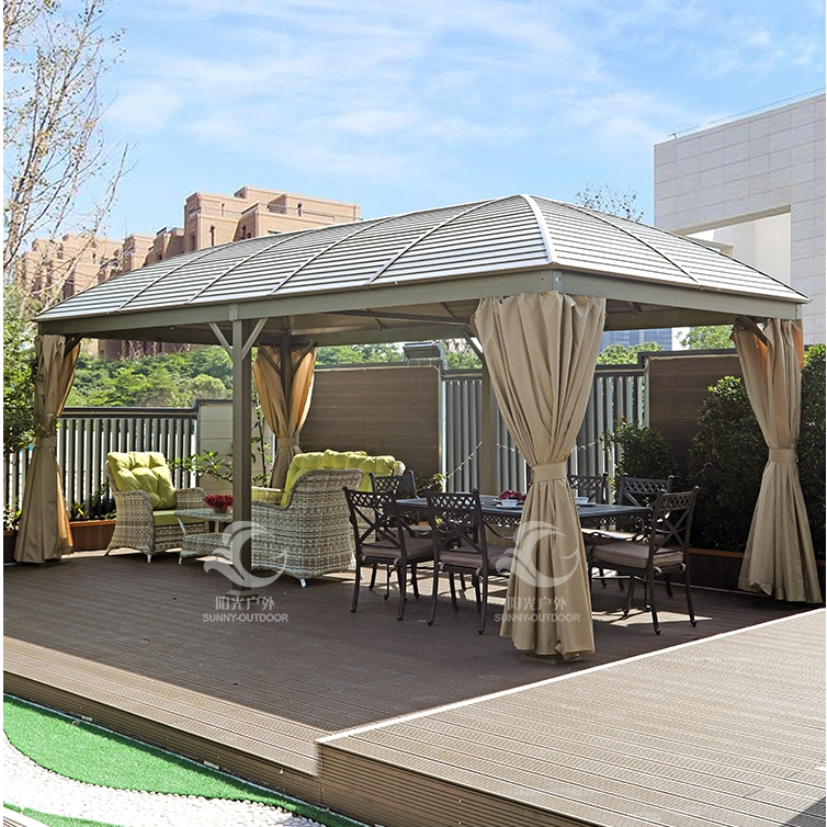 Gazebo en aluminium de parasol de patio de 300*600CM avec le rideau