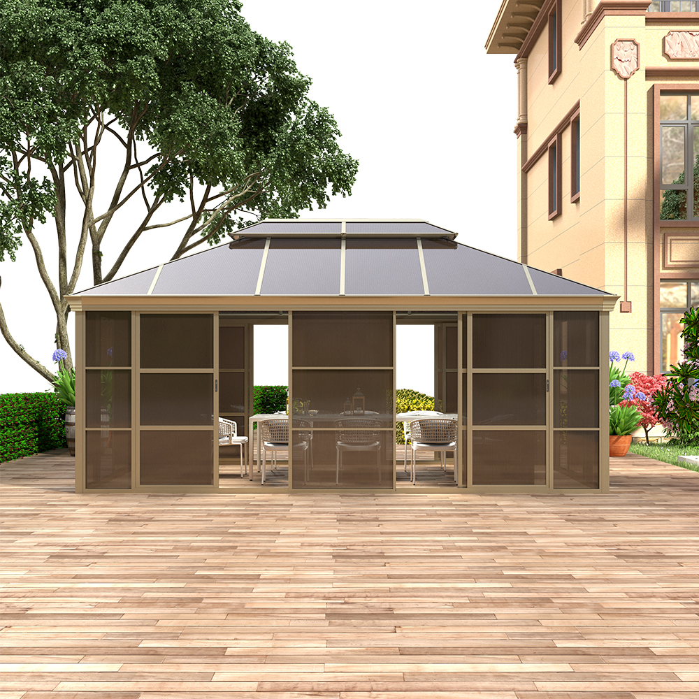 Maison extérieure de gazebo d'arrière-cour de 4*6m avec les portes coulissantes