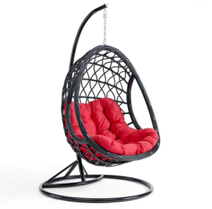 Chaise Oeuf Suspendue Simple en Rotin avec Coussin